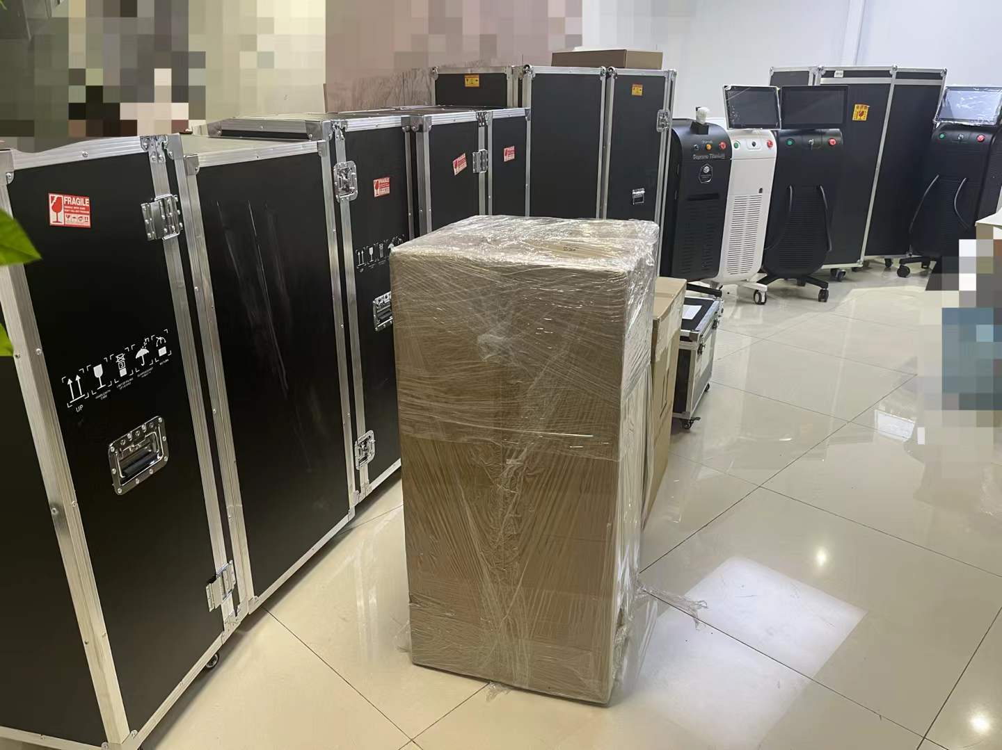 Packed BY BEAUTY machines prepared for dispatch