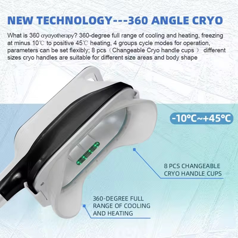 360 degree cryo handle and replaceable cup detail for BYL27C