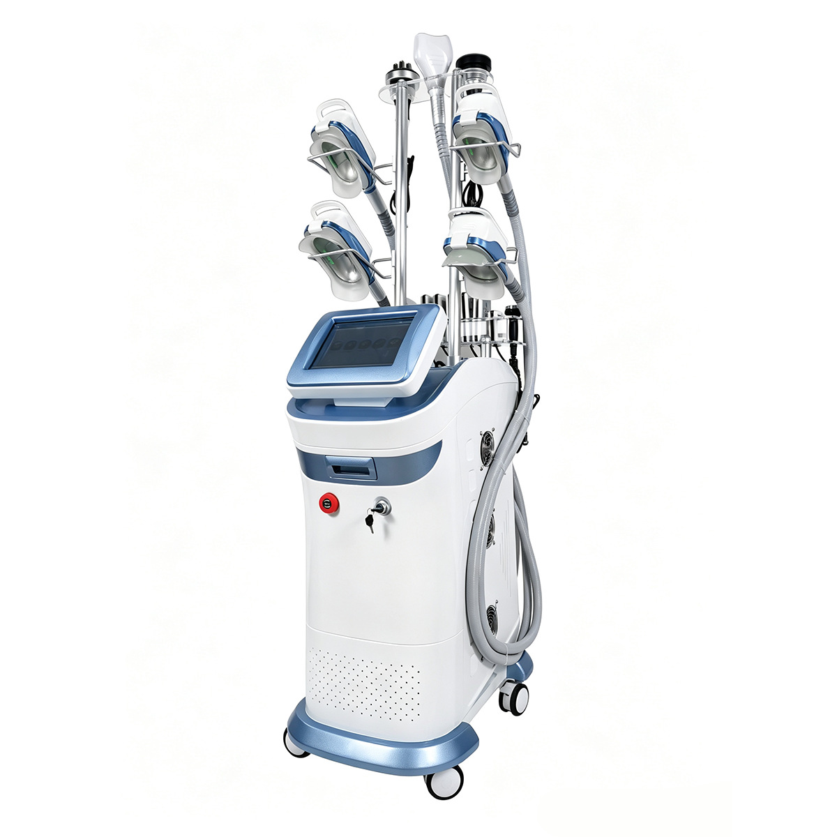 White and blue BYL27C cryo slimming machine side view